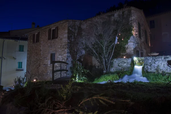 Night view of Rasiglia — Stock Photo, Image