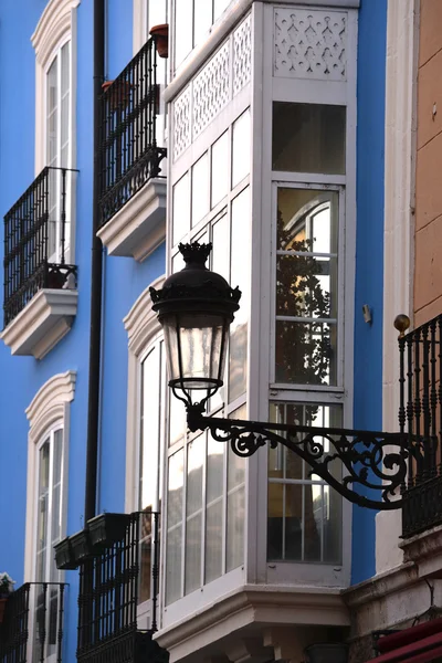 Blue facade and lantern — Stock Photo, Image