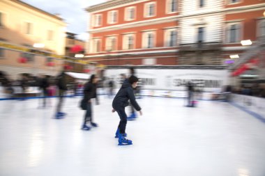 Boys skating clipart