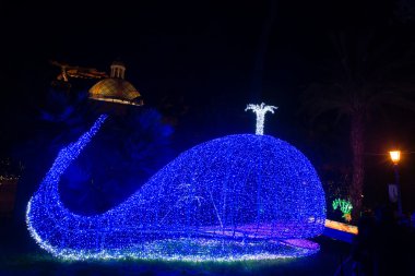 Işıkları ile yapılan balina