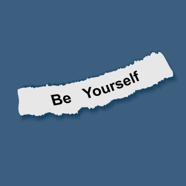 Metin Not kağıt vektör çizim üzerinde kendin ol