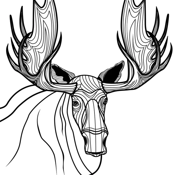 Moose animal Sketch — Stock Vector