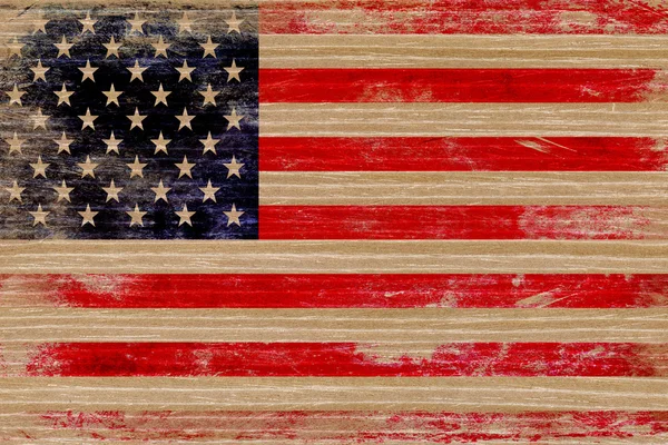 USA flag painted on wood background — Stock Photo, Image