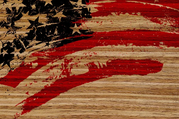 Σημαία ΗΠΑ ζωγραφισμένο σε φυσικό ξύλο Royalty Free Εικόνες Αρχείου
