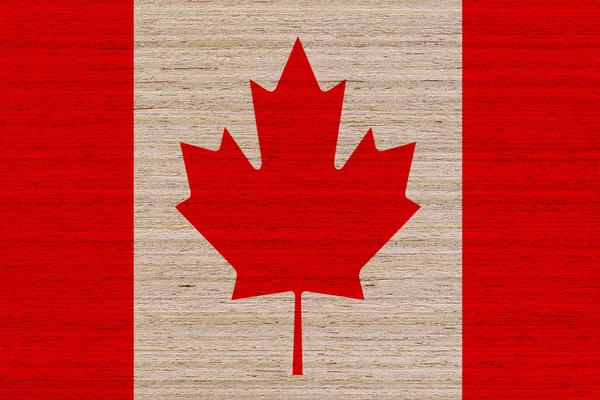 Vlag van Canada geschilderd op hout — Stockfoto