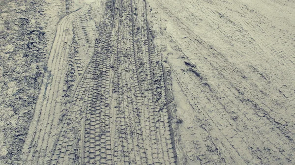 Tracks Prints in Sand Stock Photo