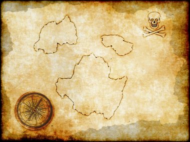  Pirate map on vintage paper  clipart