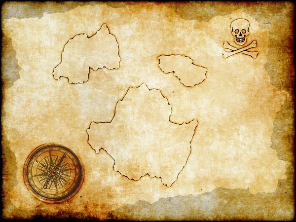 Mapa pirata sobre papel vintage —  Fotos de Stock