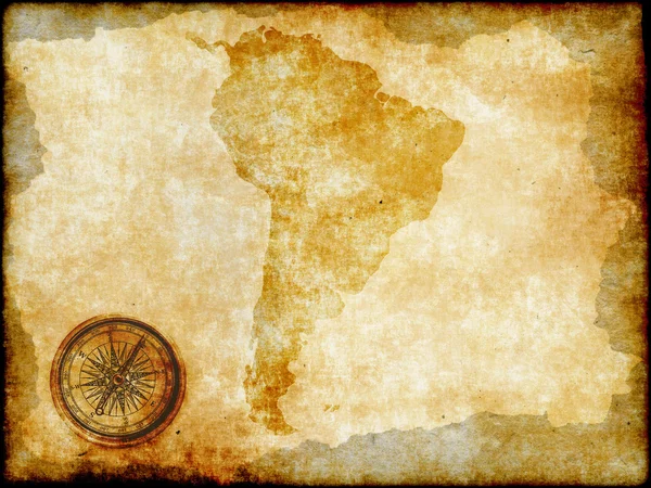 Vintage Mapa Jižní Ameriky — Stock fotografie