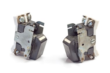 İki ışık anahtarı izole o beyaz kullanılan 