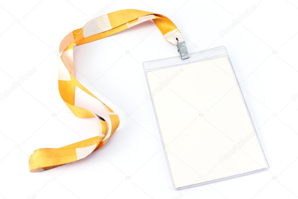 Blank ID card tag isolated on white