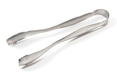Ice tongs isolated on white clipart