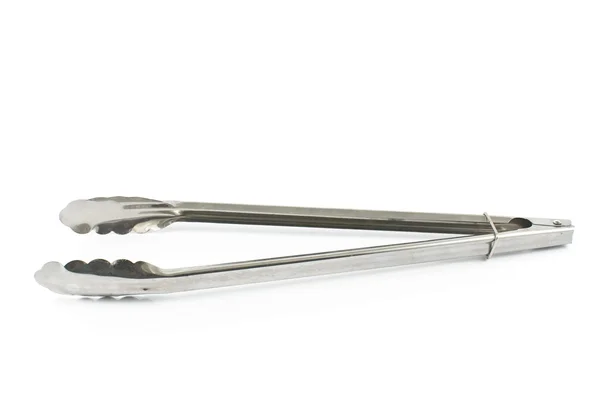 Serving kitchen tongs isolated on a white — Stock Photo, Image