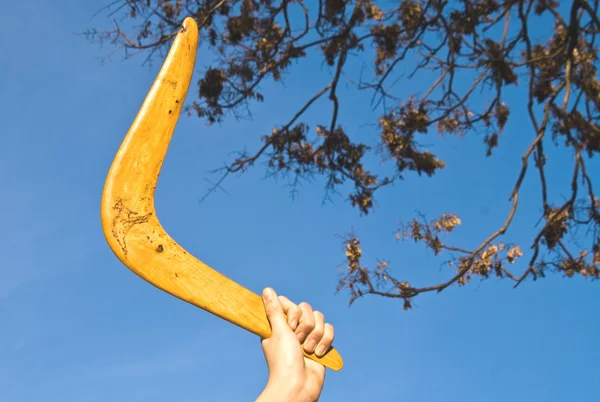 Boomerang frente a un cielo azul —  Fotos de Stock