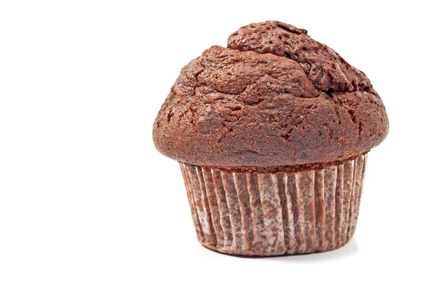 Chocolate de muffin isolado em branco — Fotografia de Stock