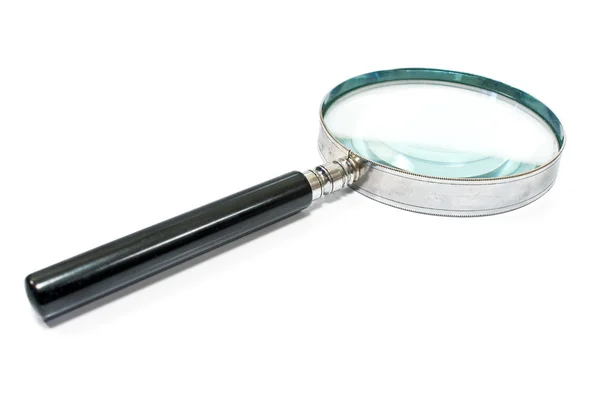 Antique magnifying glass isolated on white — Stock Photo, Image