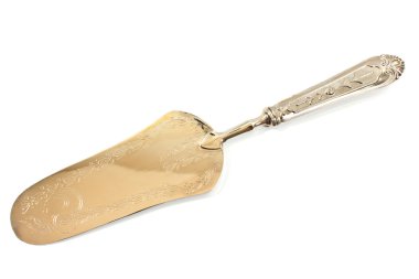 beyaz izole kek için spatula