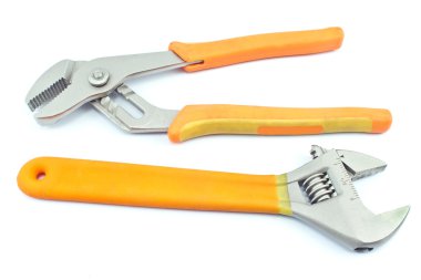 İki ayarlanabilir anahtarı araç üzerinde beyaz izole