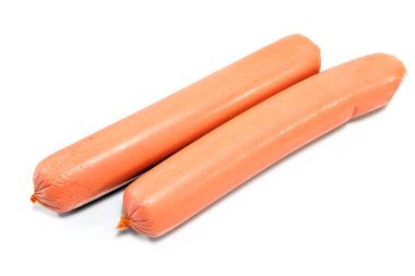 Sosisli sandviç sosis üzerine beyaz izole