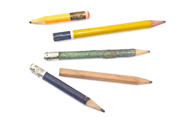 白で隔離に使用される木製の鉛筆 — ストック写真