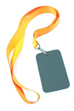 boş kimlik kartı etiketinin üzerinde beyaz izole