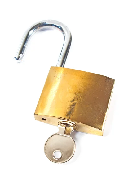 Padlock isolated on white — Stock Photo, Image