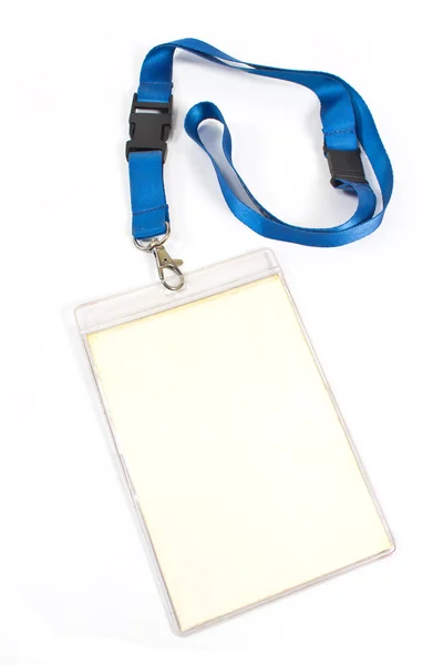 Blank ID card tag isolated on white — Stock Photo, Image