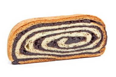 haşhaş tohumu üzerine beyaz izole ile Strudel