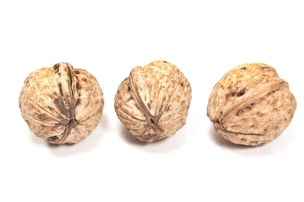Орехи изолированы на белом — стоковое фото