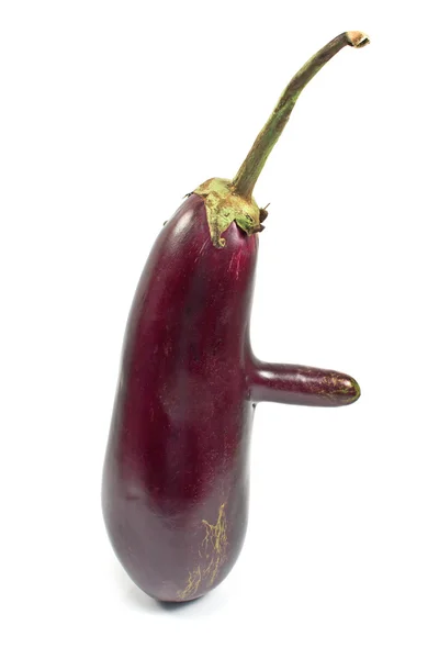 Genetiği değiştirilmiş patlıcan sebze üzerinde beyaz izole — Stok fotoğraf