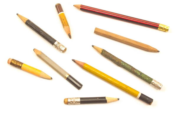 白で隔離に使用される木製鉛筆 — ストック写真