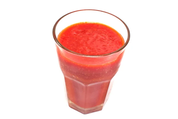 Tomatensaftglas isoliert auf weiß — Stockfoto