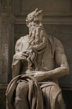 Roma'da zincire Saint Peter Bazilikası Musa heykeli