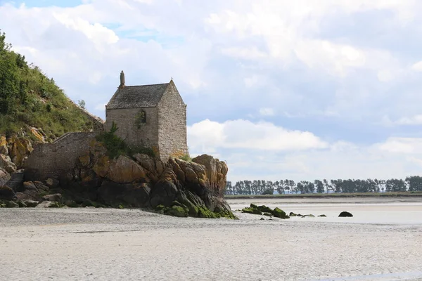 Templom Oldalán Mont Saint Michel Franciaország — Stock Fotó