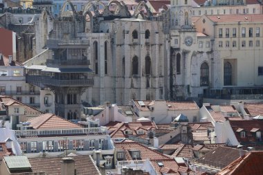 Lizbon, Portekiz 'in panoramik manzarası