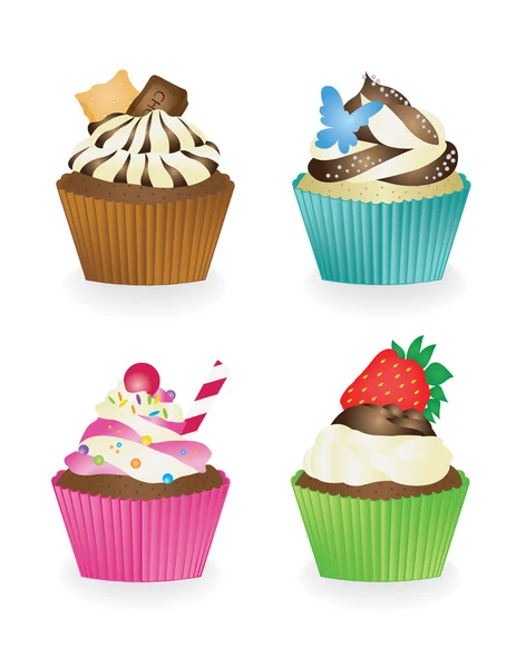 Set cupcakes — Stockvector