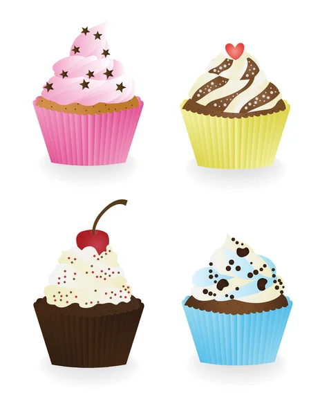 Set van cupcakes 2 — Stockvector