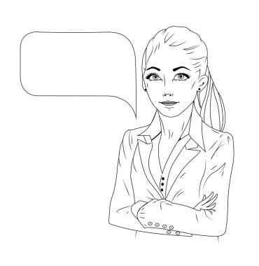 İş kadını konuşmasının vektör illüstrasyonu