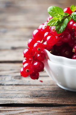 Kırmızı kuş üzümü ve nane