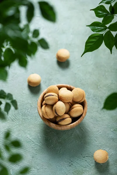 Traditional Italian Cookies Baci Dama Selective Focus Image — Stock Photo, Image