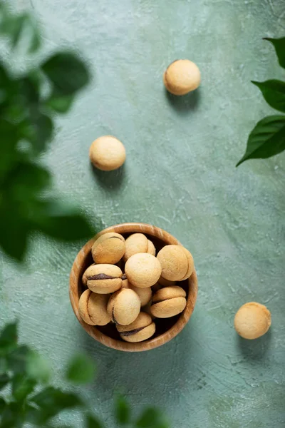 Galletas Italianas Tradicionales Baci Dama Imagen Enfoque Selectivo Imágenes de stock libres de derechos