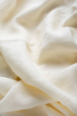 Keten kumaşın doğal Ecru renginde arkaplan dokusu. Dikiş konsepti