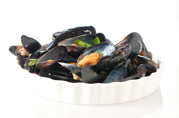 Dish of delicious mussels