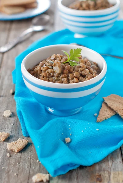 Linzen met wortel en zucchini — Stockfoto