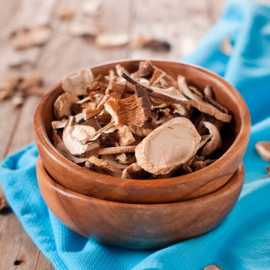 Kabın içinde kurutulmuş mantar