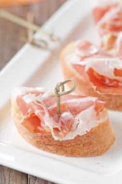 Ekmek, jambon yakın çekim