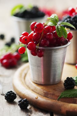 Tablo taze kırmızı kuş üzümü