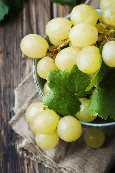 Yellow sweet grape on  table — Stock Photo, Image