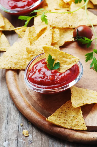 Mexican food with spicy salsa — Stock Photo, Image