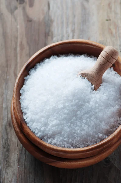 White sea salt fot cooking — Stock Photo, Image